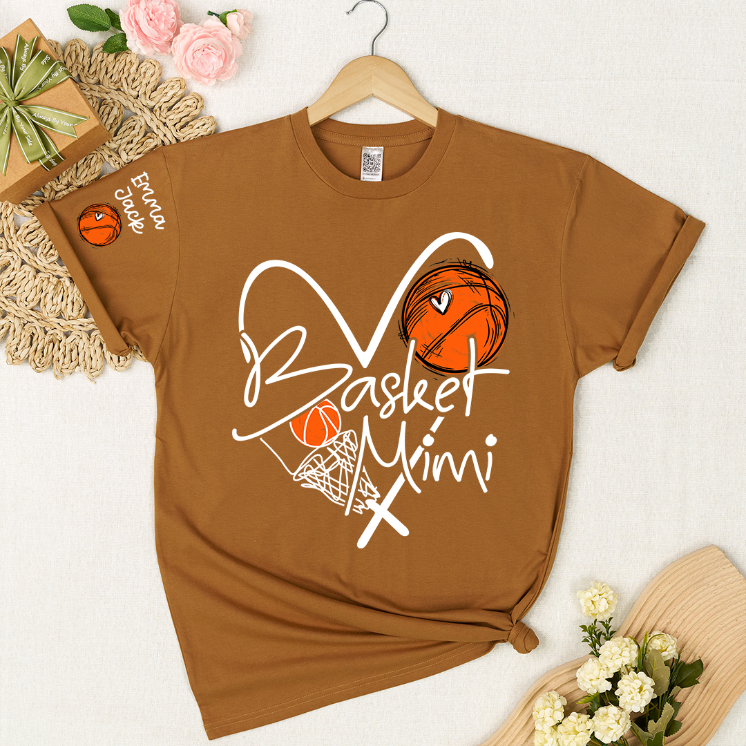 Basketball Mimi Shirt Personalized with Grandkids Names, For Gift Grandma