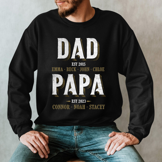 Customized Dad Grandpa Kids Name Sweatshirt