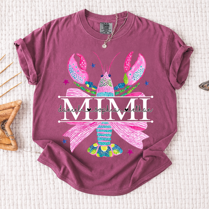 Comfort Colors® Mimi Lobster Family Name Shirt, Unique Personalized Crab T-Shirt for Grandma, Lobster Summer Graphic Top