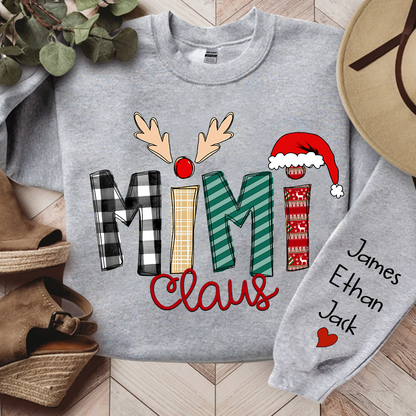 Family Best Gifts For Christmas, Mimi Claus Sweatshirt, 2025 Christmas Nana Sweatshirt, Custom Grandma Claus Christmas