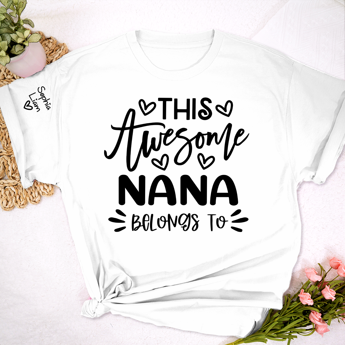 This Awesome Nana Belongs to T Shirt, Personalized Family Shirt for Grandmother