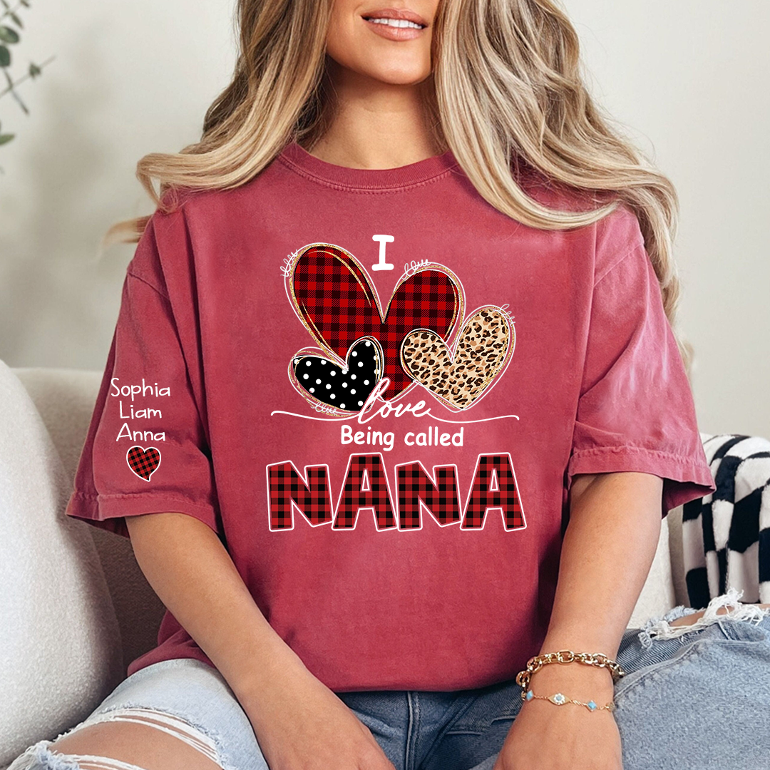 I Love Being Called Nana T-Shirt, Personalized Grandma T-Shirt with Kids Names