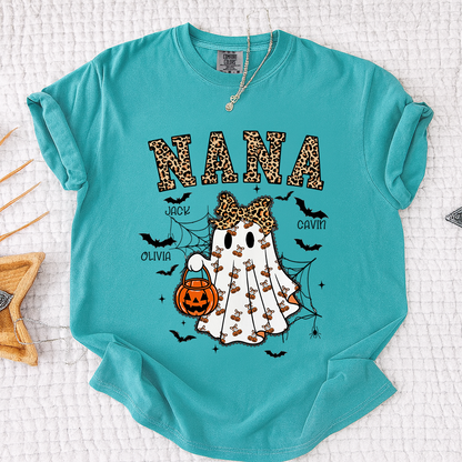 Comfort Colors® Custom Mimi Ghost Shirt, Halloween Outfit with Kids Names