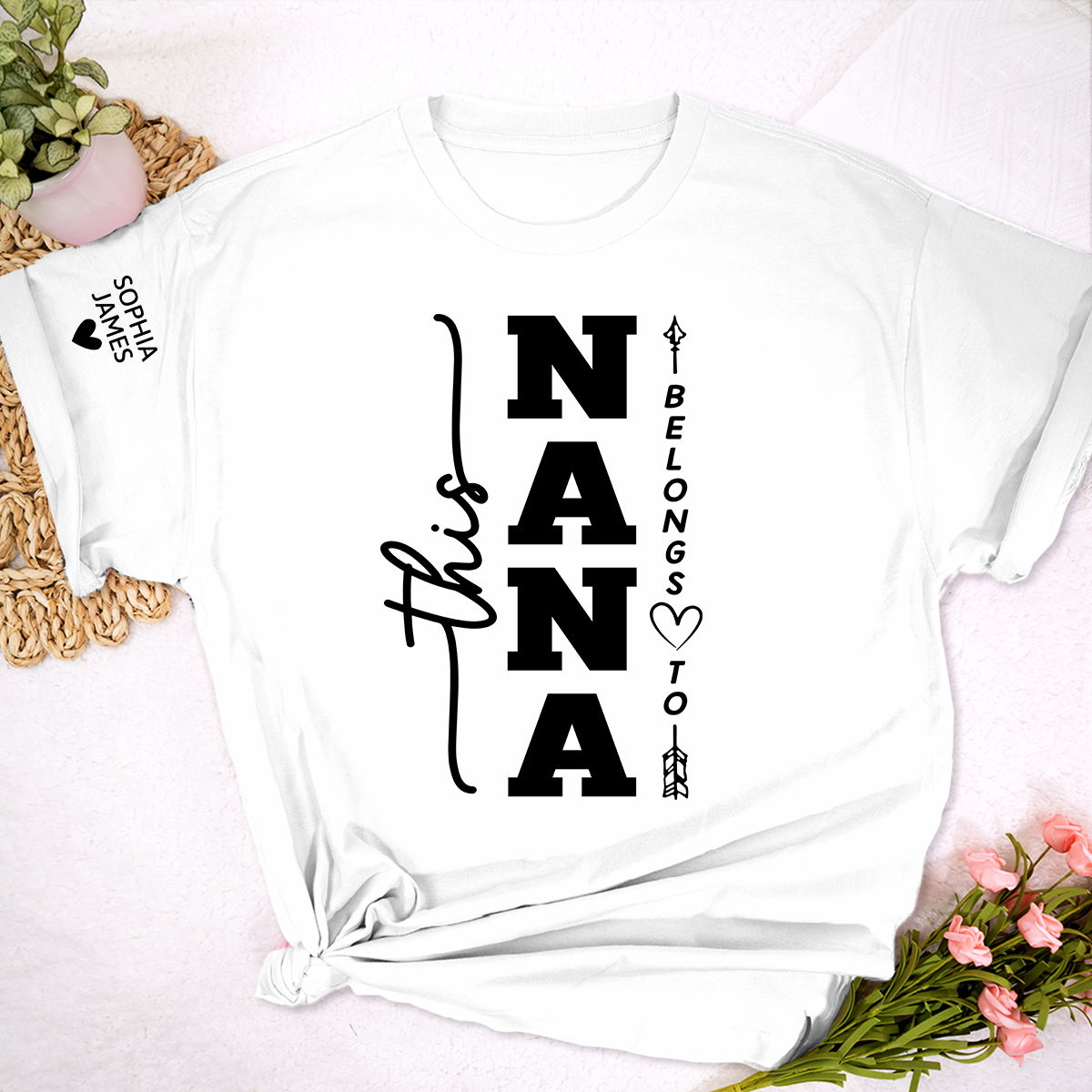 Custom This Nana Belongs to T-Shirt, Personalized Family Shirt for Nana with Kids Names