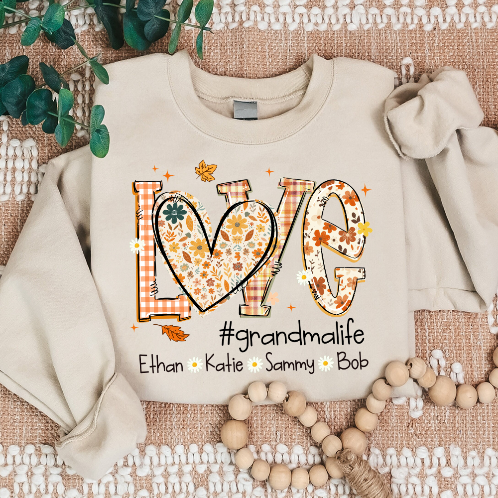 Love Personalized Preppy Fall Cozy Season, Custom Mimi And Kids Names