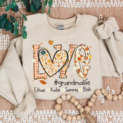 Love Personalized Preppy Fall Cozy Season, Custom Mimi And Kids Names