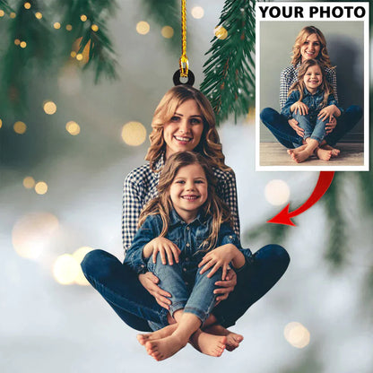 Personalized Your Photo Ornament, Custom Photo Mica Ornament, Christmas Gift For Family