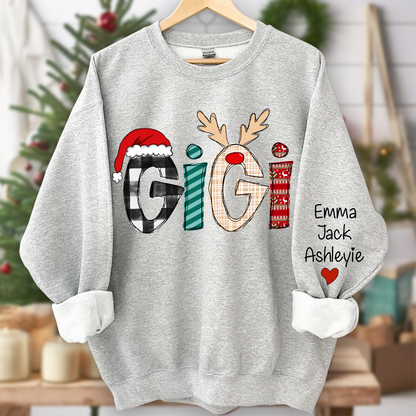 Gigi Grandkids Names  Chrismast Sweatshirt