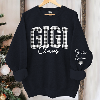 Custom Gigi Claus White Caro Christmas With Kids Sweatshirt