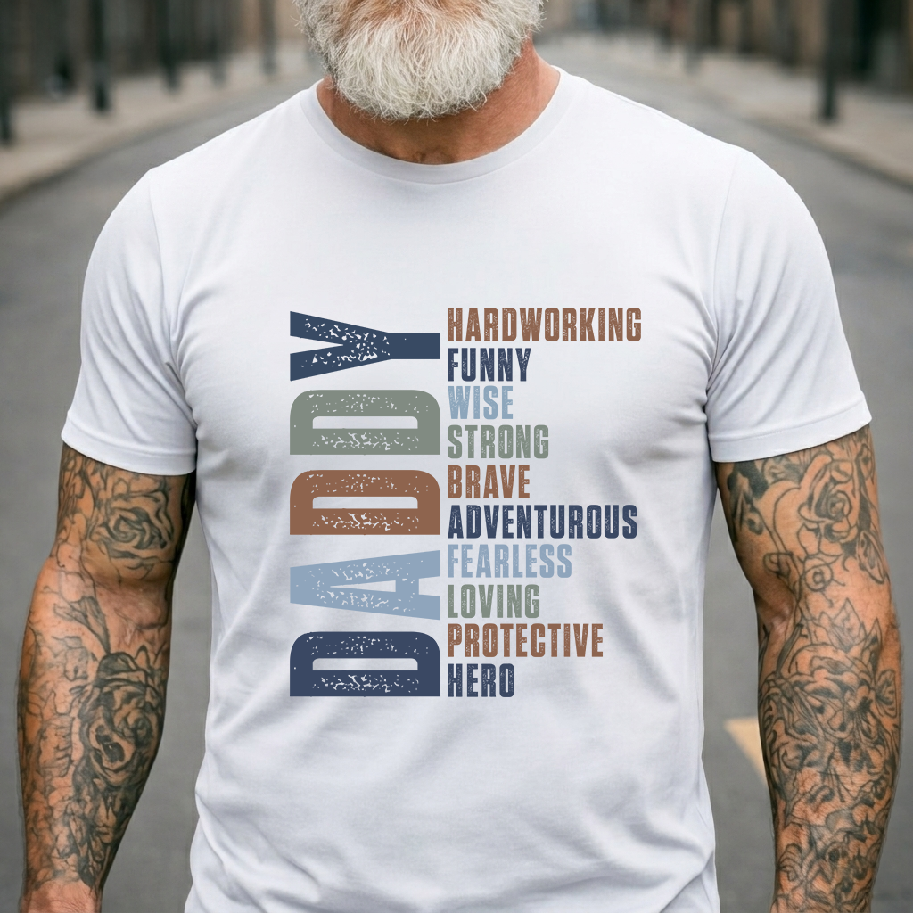 Dad Acrostic T-Shirt – Personalized Custom Name Gift for Dad Daddy Papa