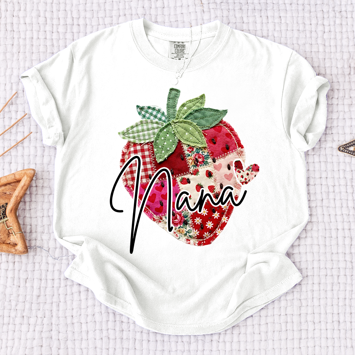 Comfort Colors® Customized Mimi Shirt with Names, Sweet Strawberry Spring Grandma Gift