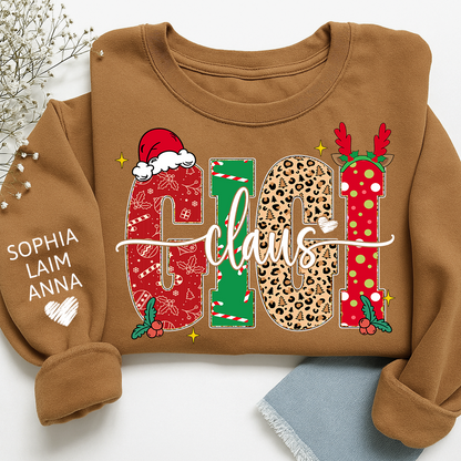 Merry Christmas Style Design, Custom Gift For Gigi Claus And Her Grandchildren