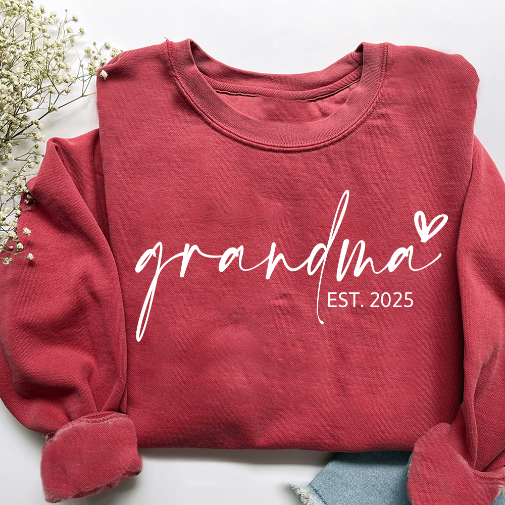 Personalized Grandma Little Heart Sweatshirt, Gift for Grandma and Family