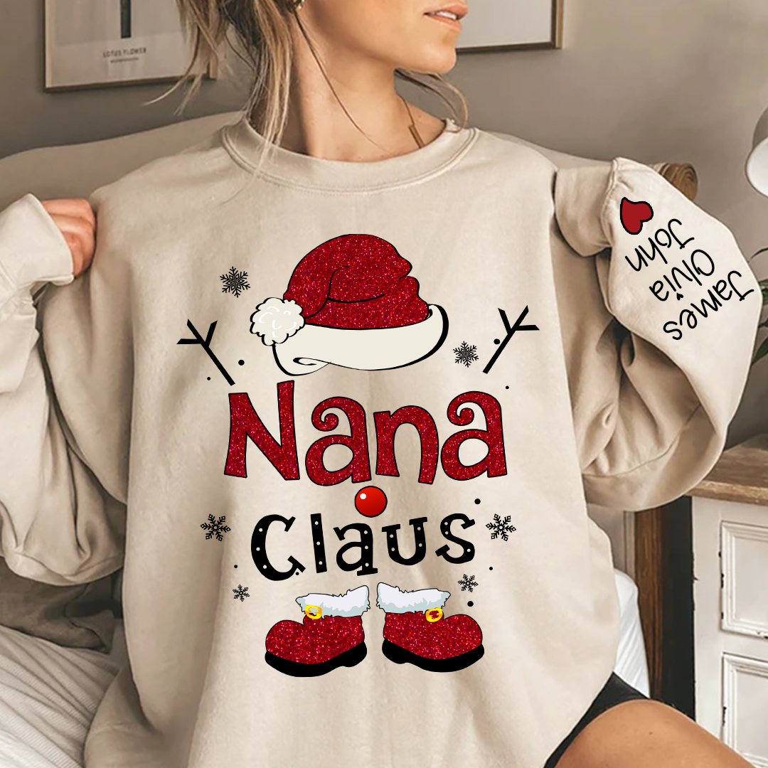 Nana claus Glitter Christmas Gifts Sweatshirt