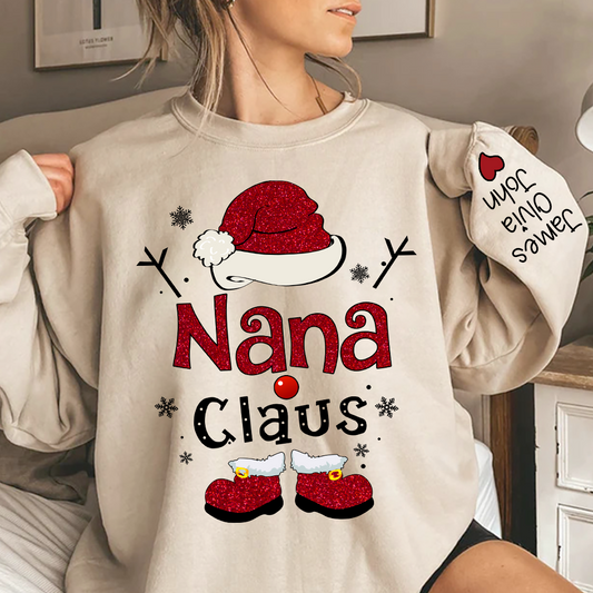 Nana claus Glitter Christmas Gifts Sweatshirt