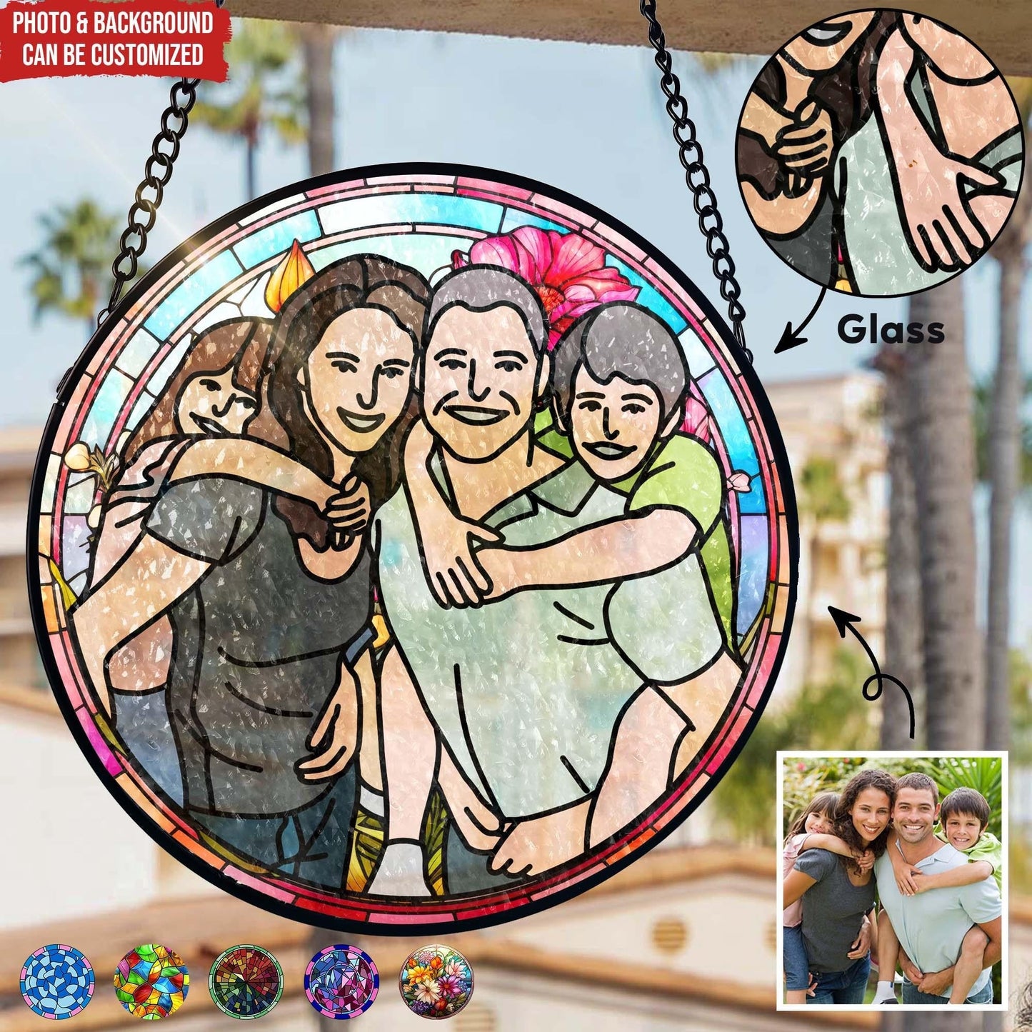 Custom Family Portrait, Transform Your Photos Into Art - Personalized Window Stained Glass, Custom Stained Glass