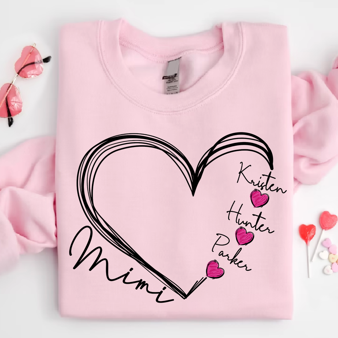Custom Heart Mimi And Kids Valentine's Day LTP01