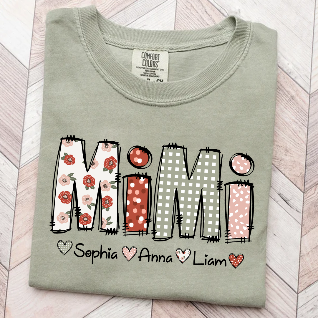 Comfort Colors® Personalize Mimi 2025 Shirt, Custom Grandma And Grandkids Shirt