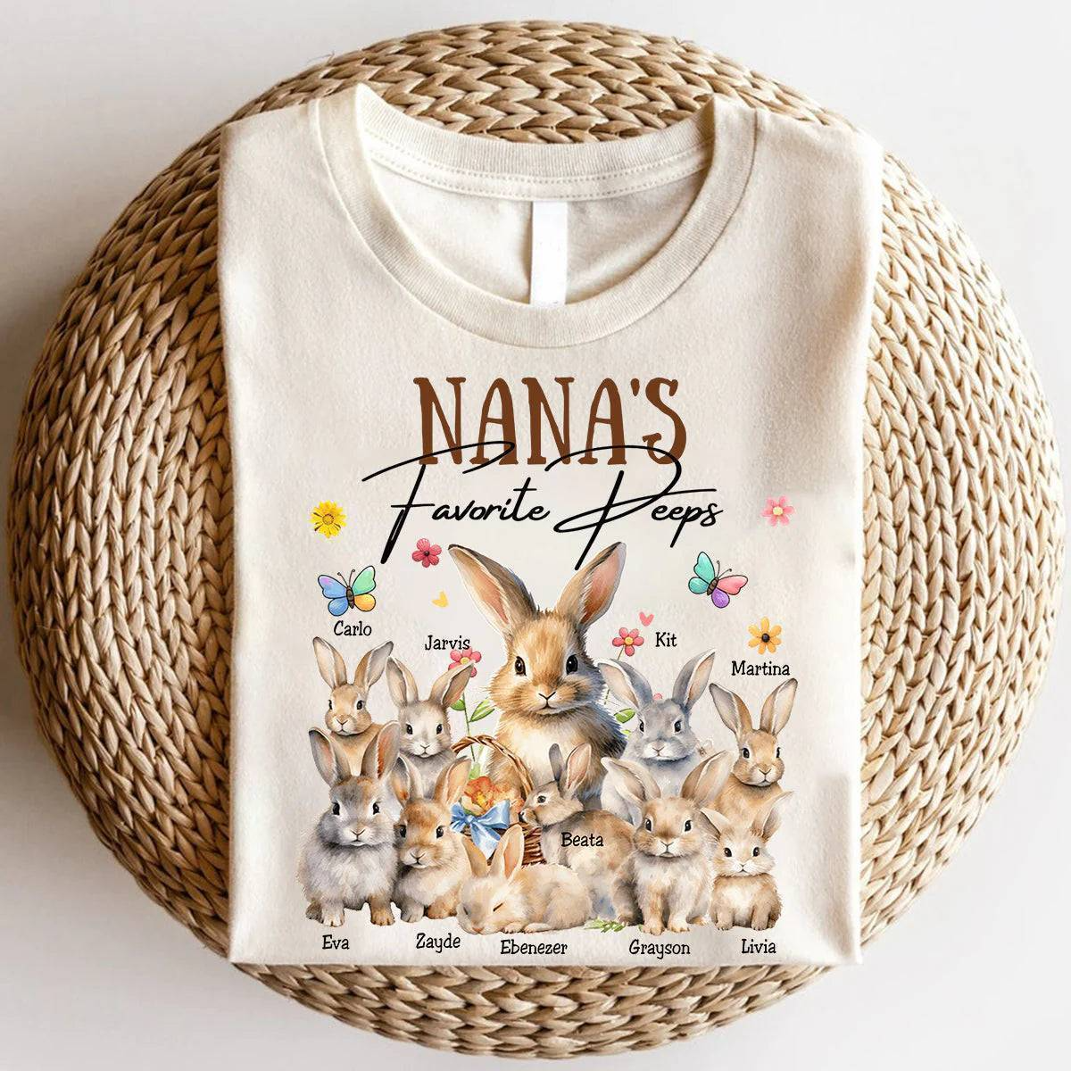 Comfort Colors Grandma's Easter Bunny - Personalized Pure Cotton Tee - A Special Gift for Grandma's Favorite