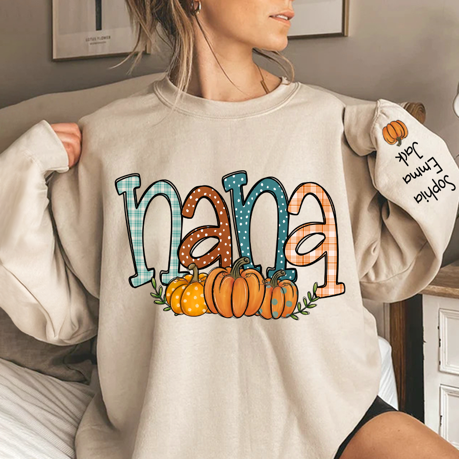 Nana Pumpkin And Grandkids Autumn Sweatshirt