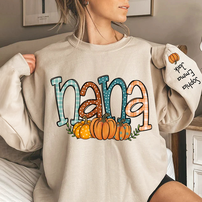 Nana Pumpkin And Grandkids Autumn Sweatshirt