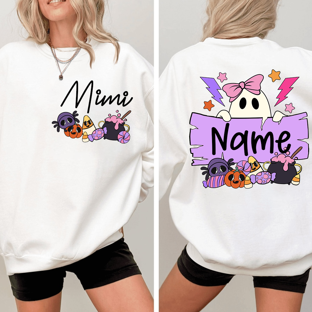 Personalized Halloween Mimi Sweatshirt, Custom Nickname For Grandma And Kids