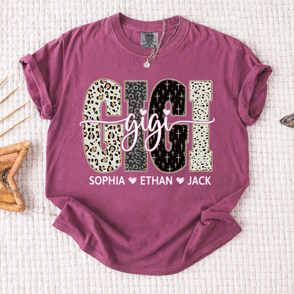 Comfort Colors® Bible Style Design, Custom Gift For Gigi And Her Grandchildren