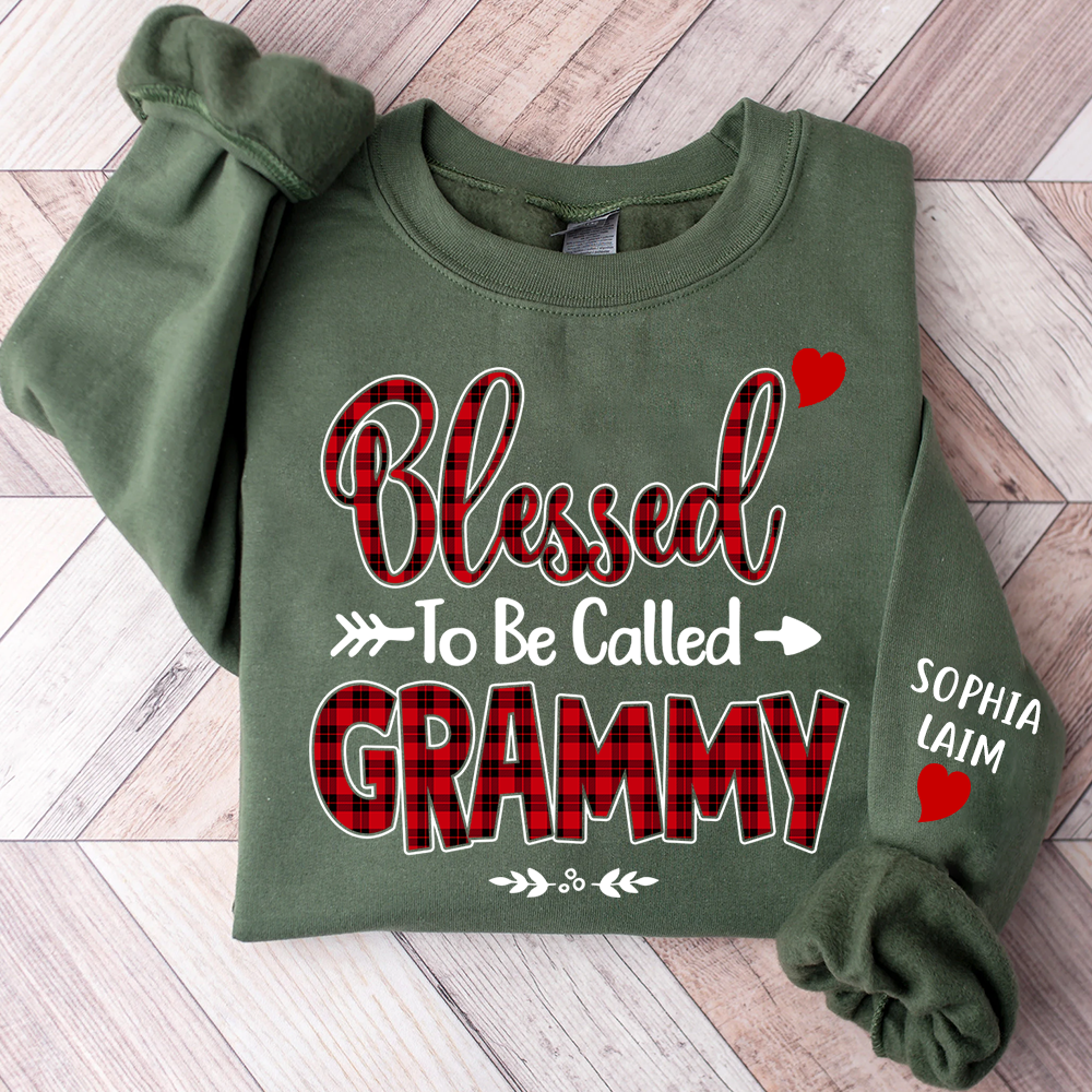 Personalized Grammy Sweatshirt, Blessed to Be Called Grammy Holiday Gift for Grandma