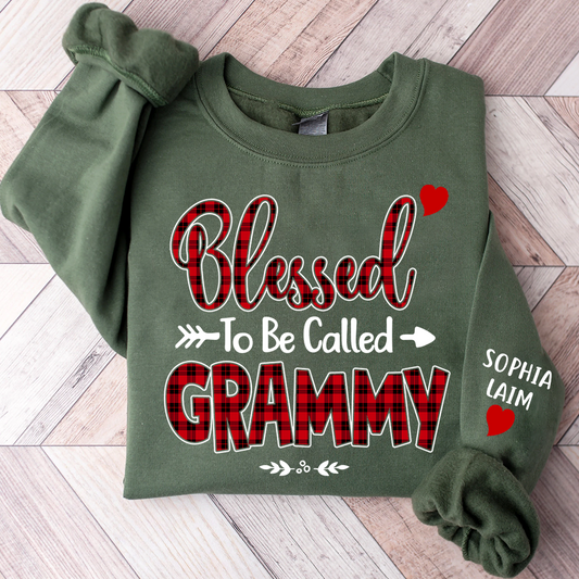 Personalized Grammy Sweatshirt, Blessed to Be Called Grammy Holiday Gift for Grandma