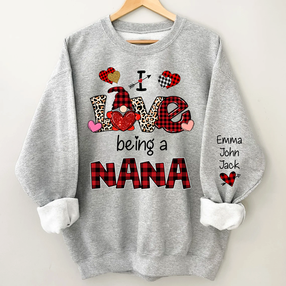 I Love Being A Nana Sweatshirt – Personalized Nana Shirt With Grandkids Names