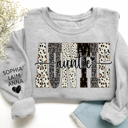 Custom Bible Style Auntie Sweatshirt – Personalized Gift for Mom, Mama, or Grandma with Grandkids’ Names