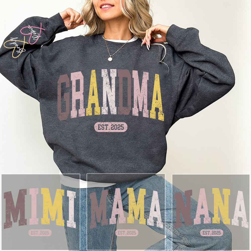 Personalized Grandma Sweater, Custom Color Grandma Gift for Grandma and Kids