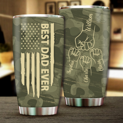 Personalized Water Cup, Custom Nickname Papa And Kids Portable Water Cup With Lid, Insulated Double Wall Vacuum Thermos Travel Coffee Mug