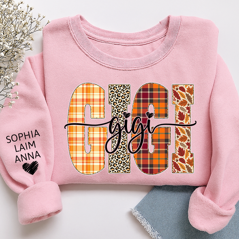 Custom Fall Pumpkin Sweatshirt, Gift for Gigi And Grandchild