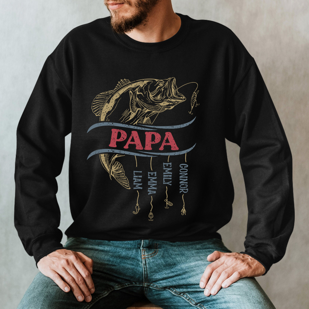 Grandpa Fishing Vintage And Kids Sweatshirt