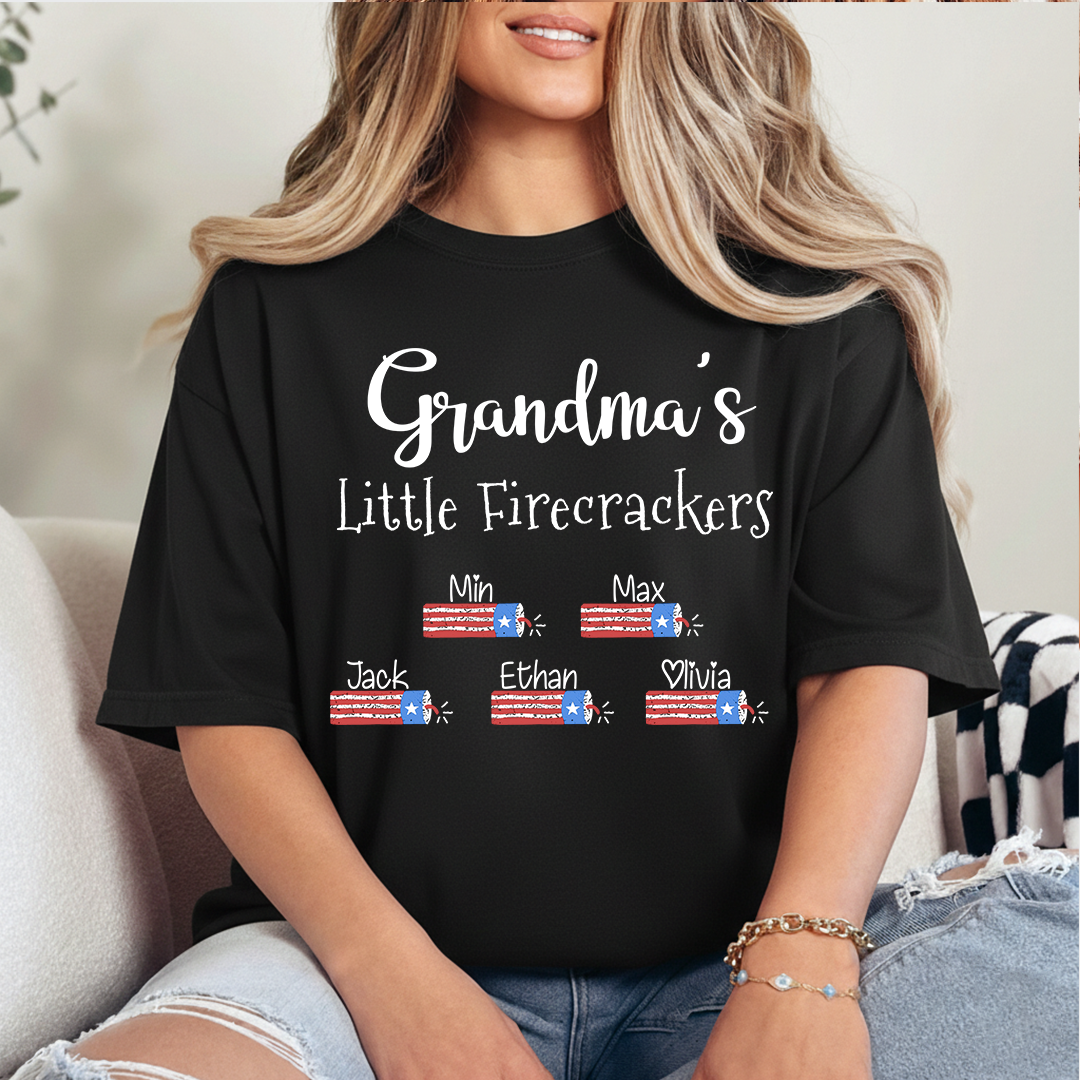 Grandma's Little Firecrackers Shirt with Names - Custom Mother's Day Gift for Mimi