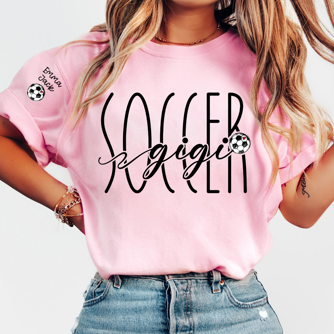 Custom Gigi Soccer Tee, Personalized Soccer Gigi Shirt with Custom kids Names