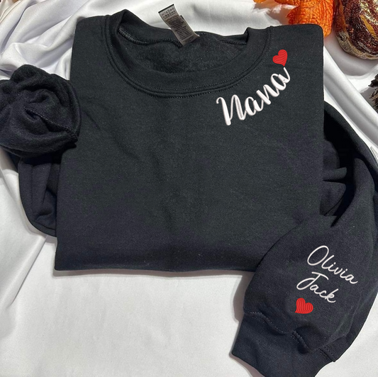 Custom Embroidered Nana Valentine Sweatshirt
