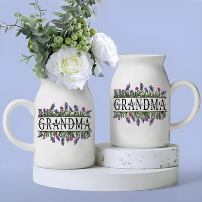 Flower Art For Grandma And Kids - Custom Home Decoration Flower Vase According To Family Requirements - Warm Gift For Mother's Day, Ceramic Flower Vase
