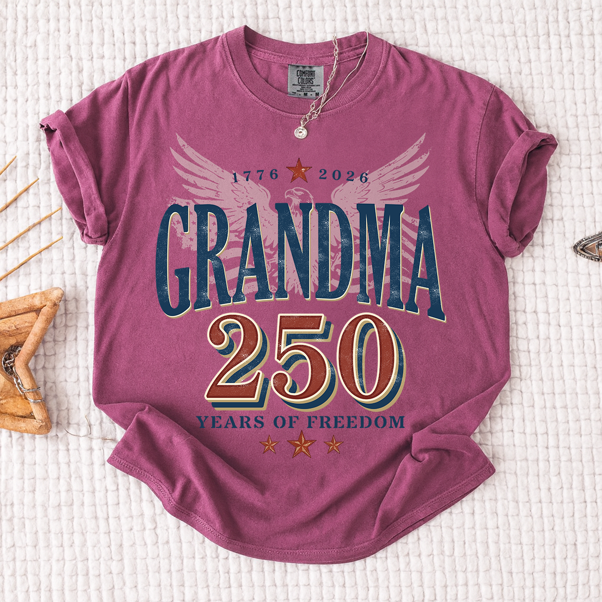 Comfort Colors® Patriotic Grandma T-Shirt, Established 2026 - 250 Years of Freedom Tee