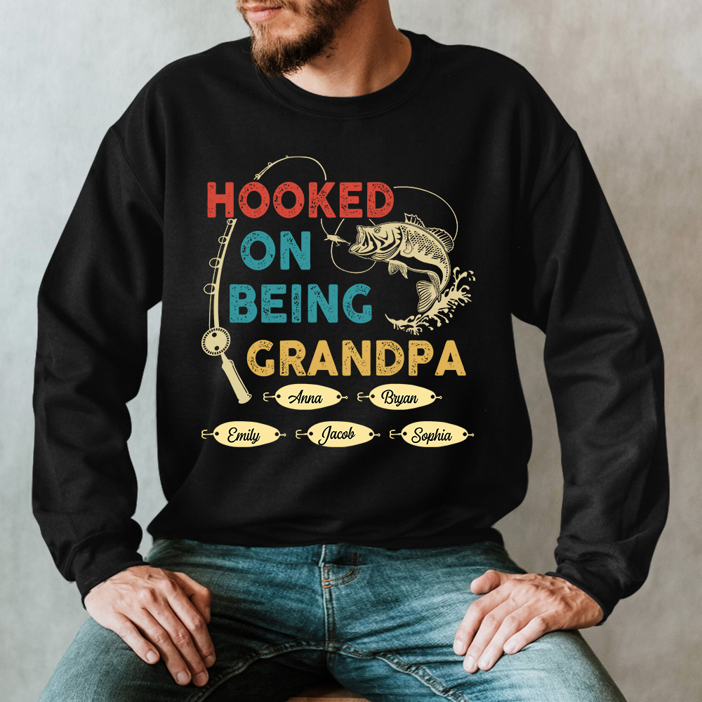 Hooked By Being Fishing Personalized Sweatshirt