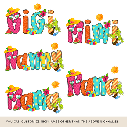 Summer Beach Gigi And Grandkids Personalized Shirt