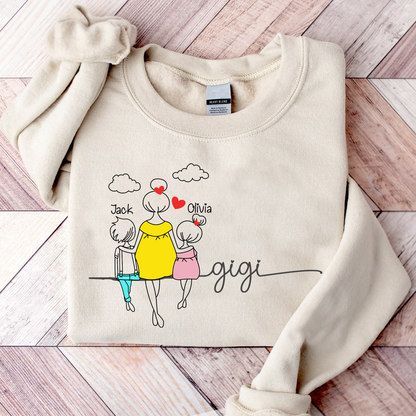 Custom Gigi And Grandkids Art Sweatshirt