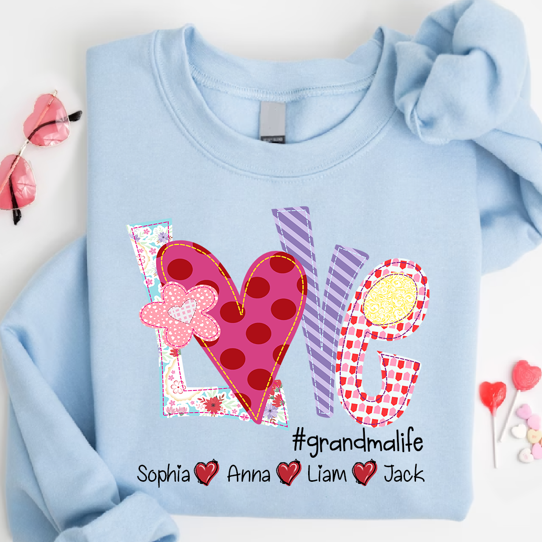 Valentine's Day Love Custom Grandma Life And Kids LTP01
