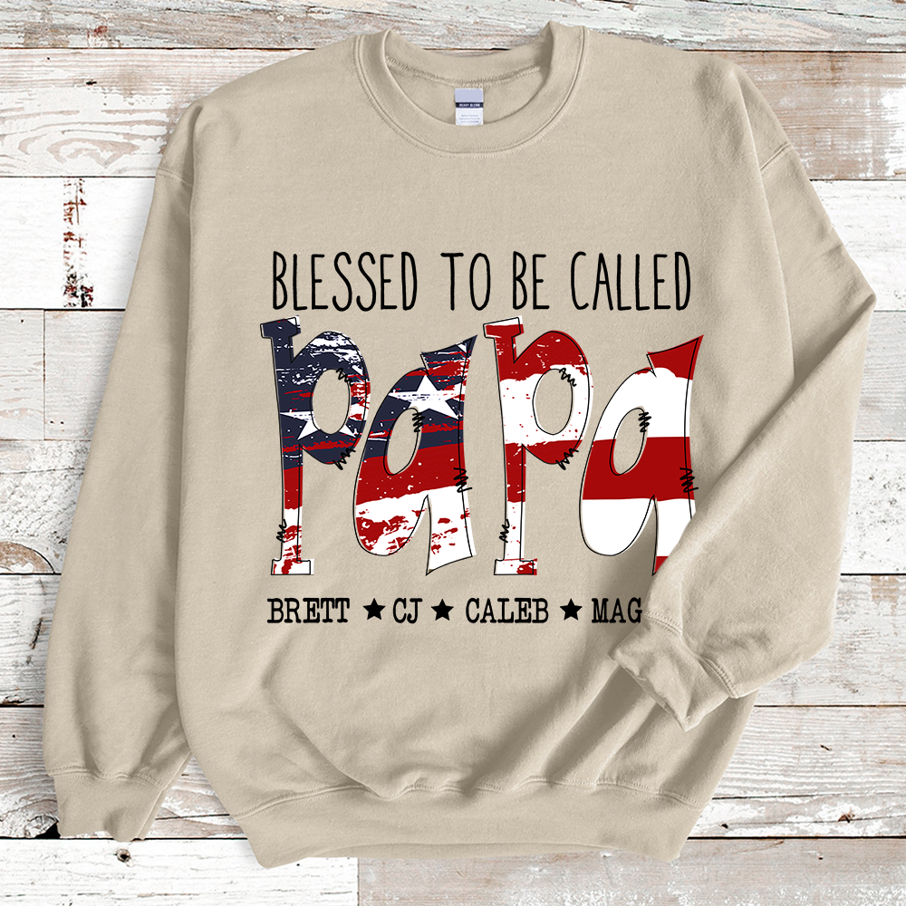 Blessed To Be Called Papa Flag Sweatshirt
