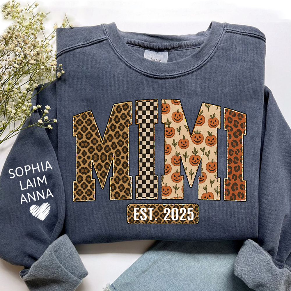 Pumpkin Leopard Mimi Gifts, Custom Gifts for Mimi Est And Kids