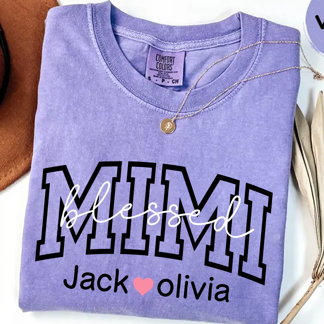 Comfort Colors® Blessed Mimi Shirt, Custom Grandma With Grandkids, Gift for Grandma