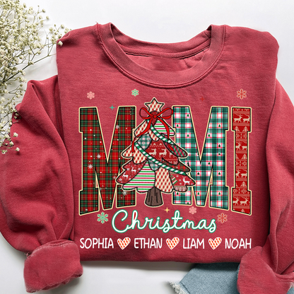 Personalized Mimi Christmas Sweatshirt, Customized Gifts for Grandma and Grandchild