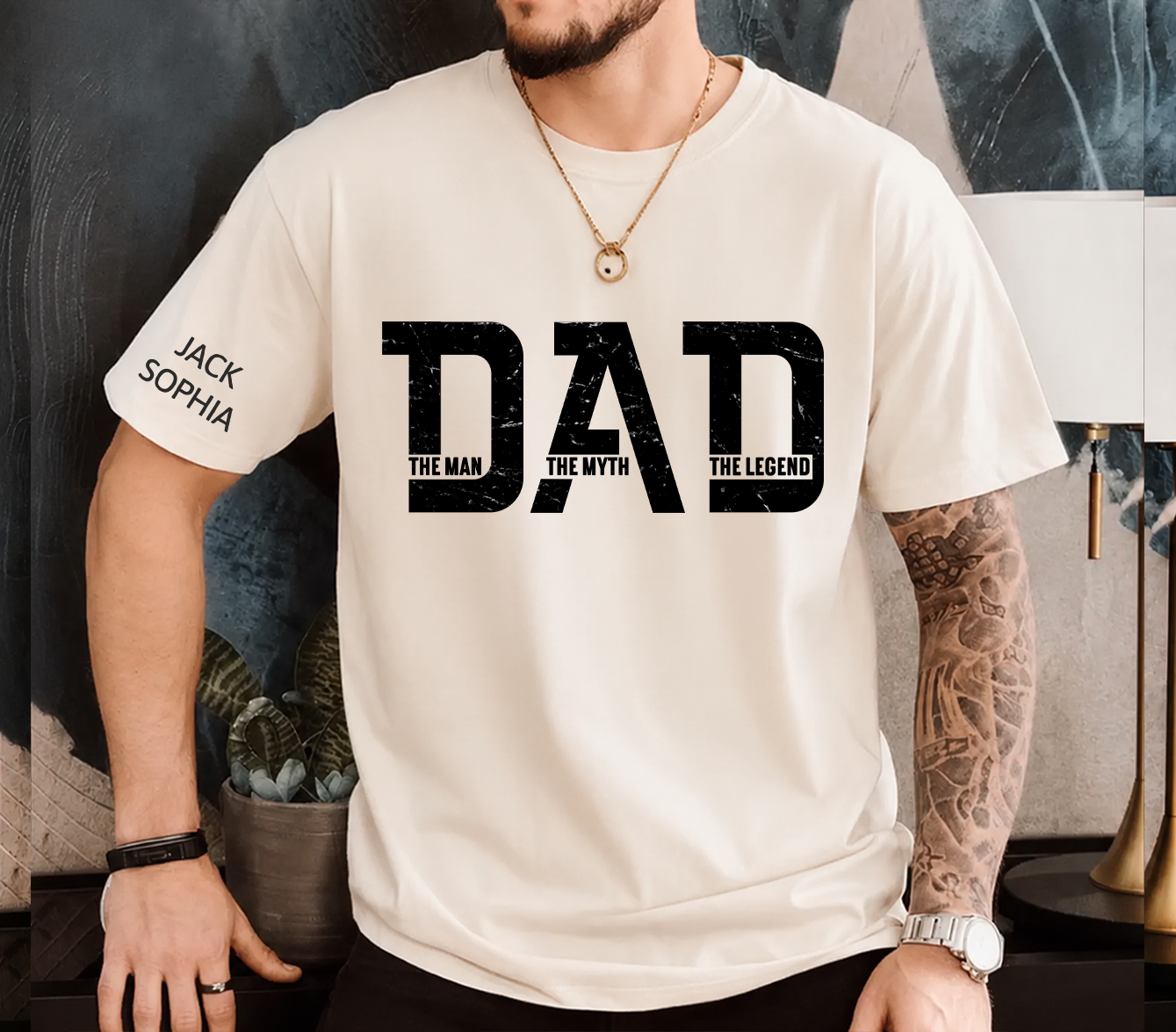 Personalized Dad Shirt The Man The Myth The Legend Custom Kids Names Gift for Dad