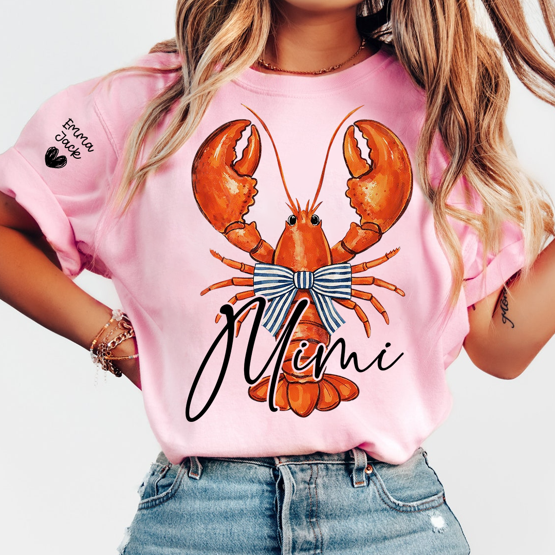 Colorful Lobster Mimi Shirt for Women Personalized Family Tee For Gift Grandma And Kids